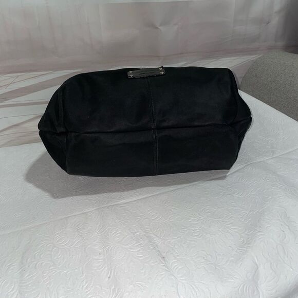 Kate Spade Nylon Leather Trim Shoulder Bag Hobo Bag Black Medium - Picture 5 of 8